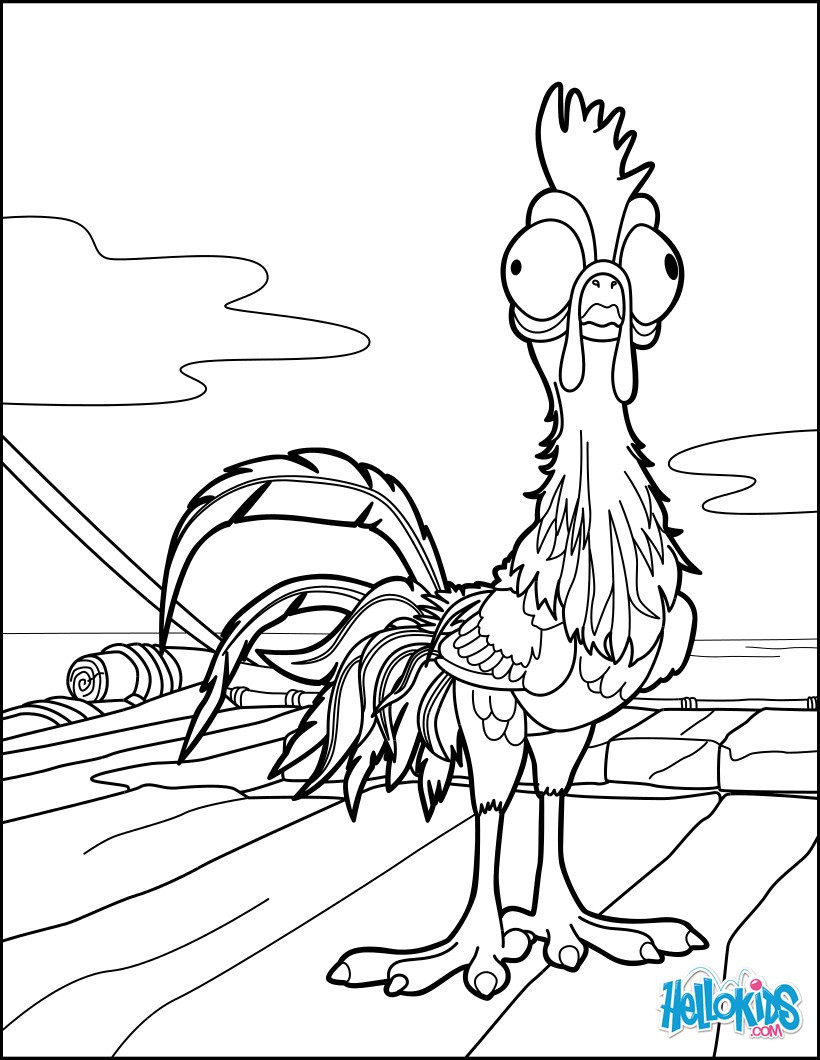 Kids Coloring Pages Moana
 Moana heihei coloring pages Hellokids