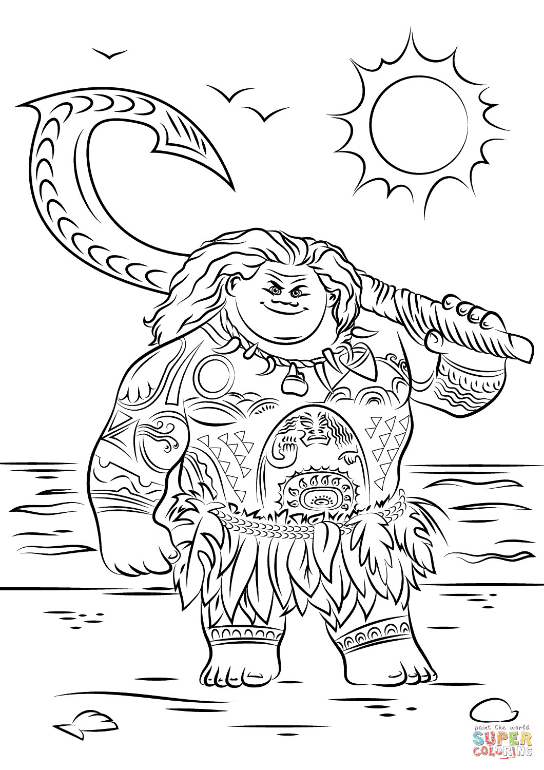 Kids Coloring Pages Moana
 Maui from Moana coloring page