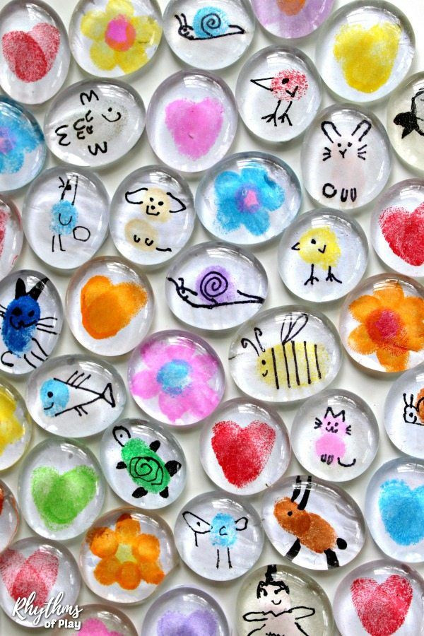Kids Craft Gifts
 Fingerprint Art Glass Magnets Craft for Kids VIDEO