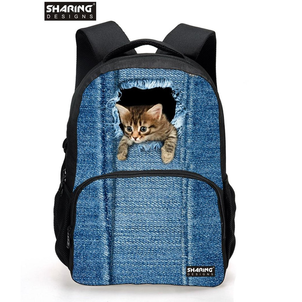 Kids Fashion Backpacks
 Fashion Women Backpacks Kawaii Cat Dog Printing Animal