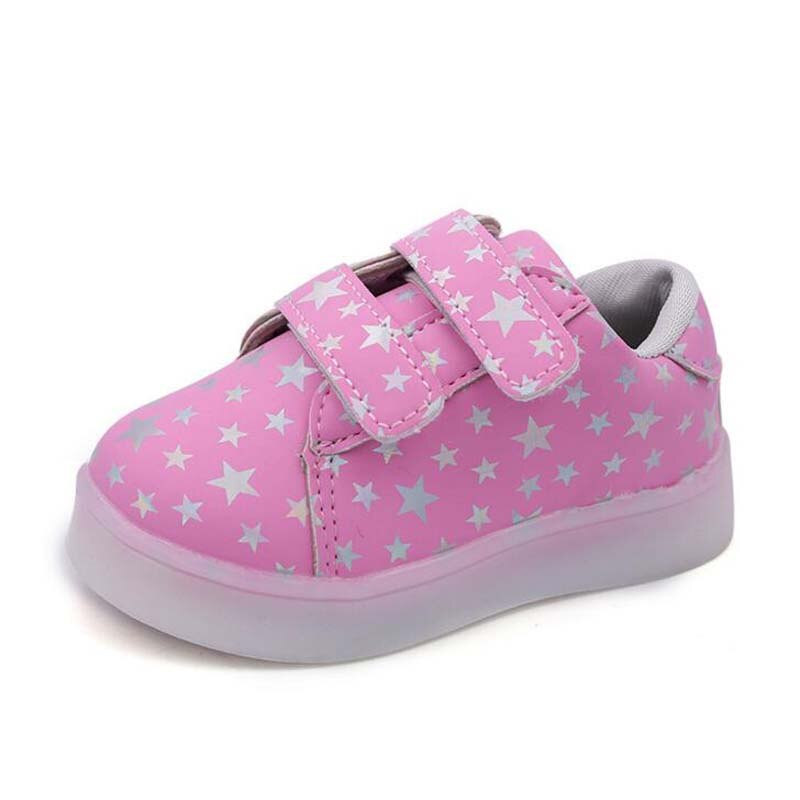 Kids Fashion Sneakers
 Children shoes stars printing boys girls glowing shoes