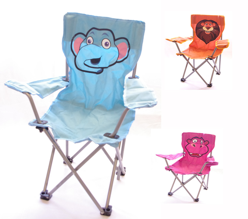 Kids Folding Camp Chair
 Kids Blue Elephant folding camping chair with safety clip