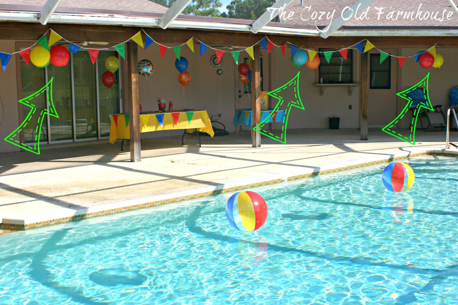 Kids Pool Birthday Party
 The Cozy Old "Farmhouse" Simple and Bud Friendly Pool