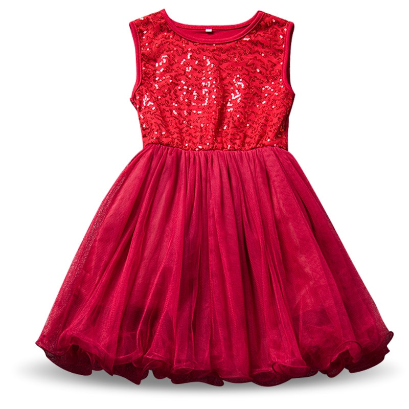 Kids Red Party Dress
 Baby Girls Kids Christmas Party Red Dress Children New