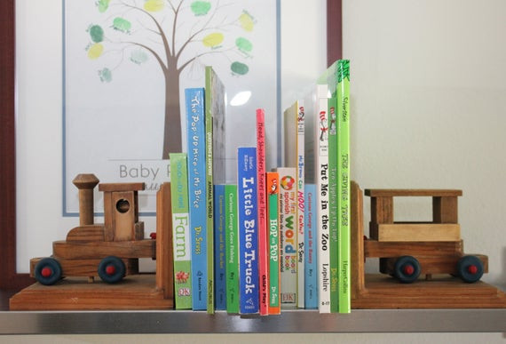 Kids Room Bookends
 Vintage Wood Train Bookends Children s Room Decor Baby