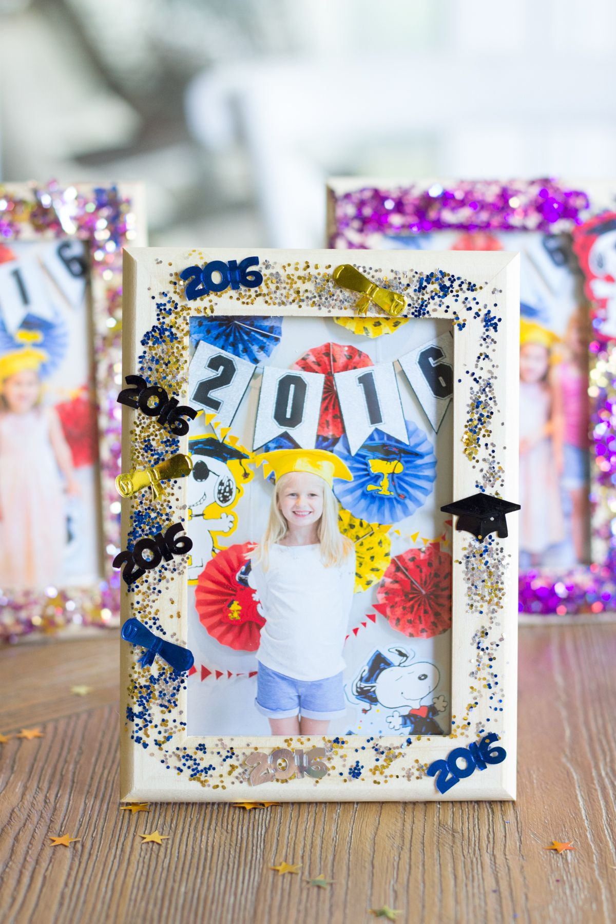 Kindergarden Graduation Party Ideas
 DIY Glittered Graduation Frames For the Kiddos