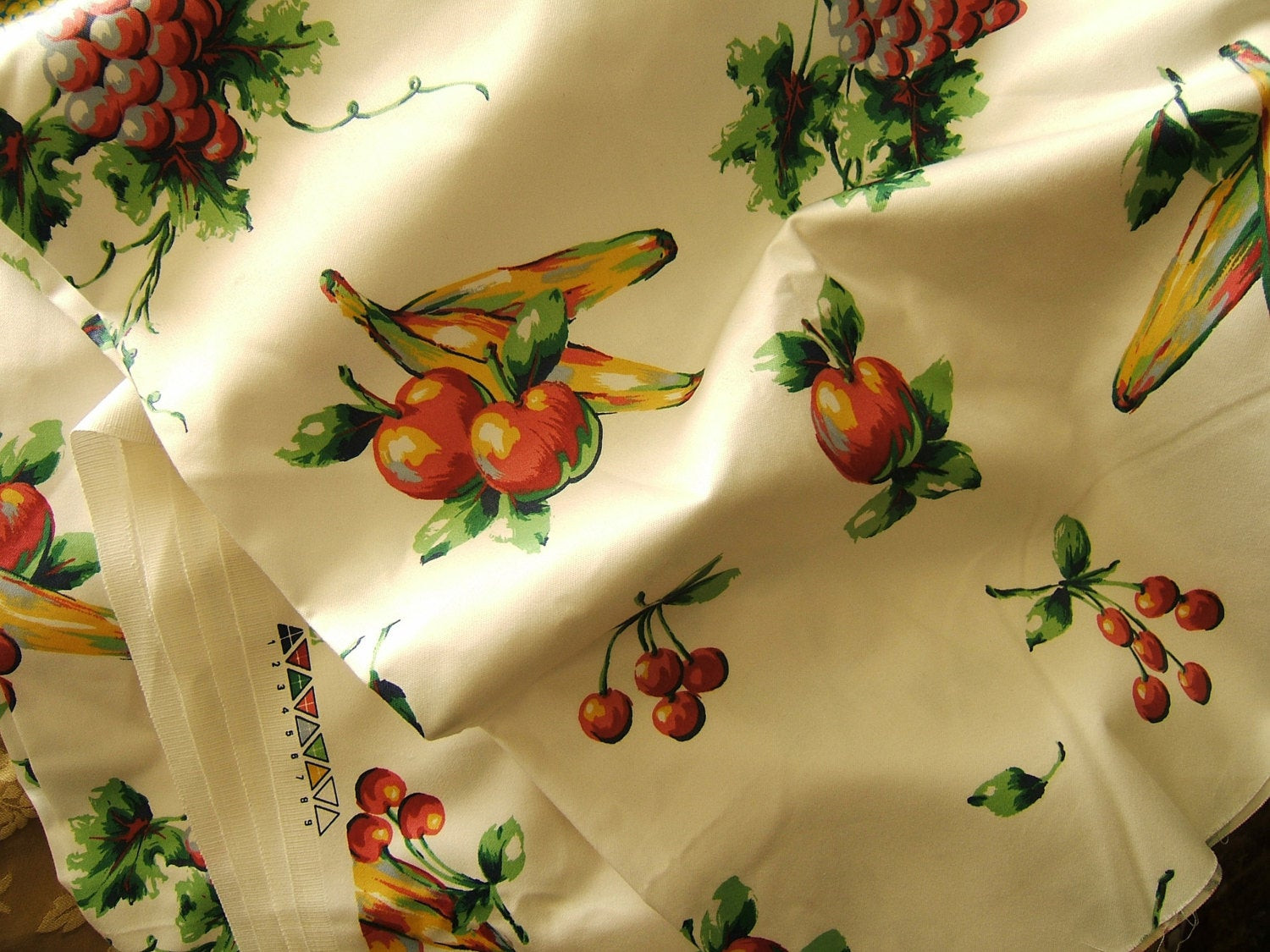 Kitchen Curtains Fabric
 Fabric with multi fruit kitchen curtains placemats etc