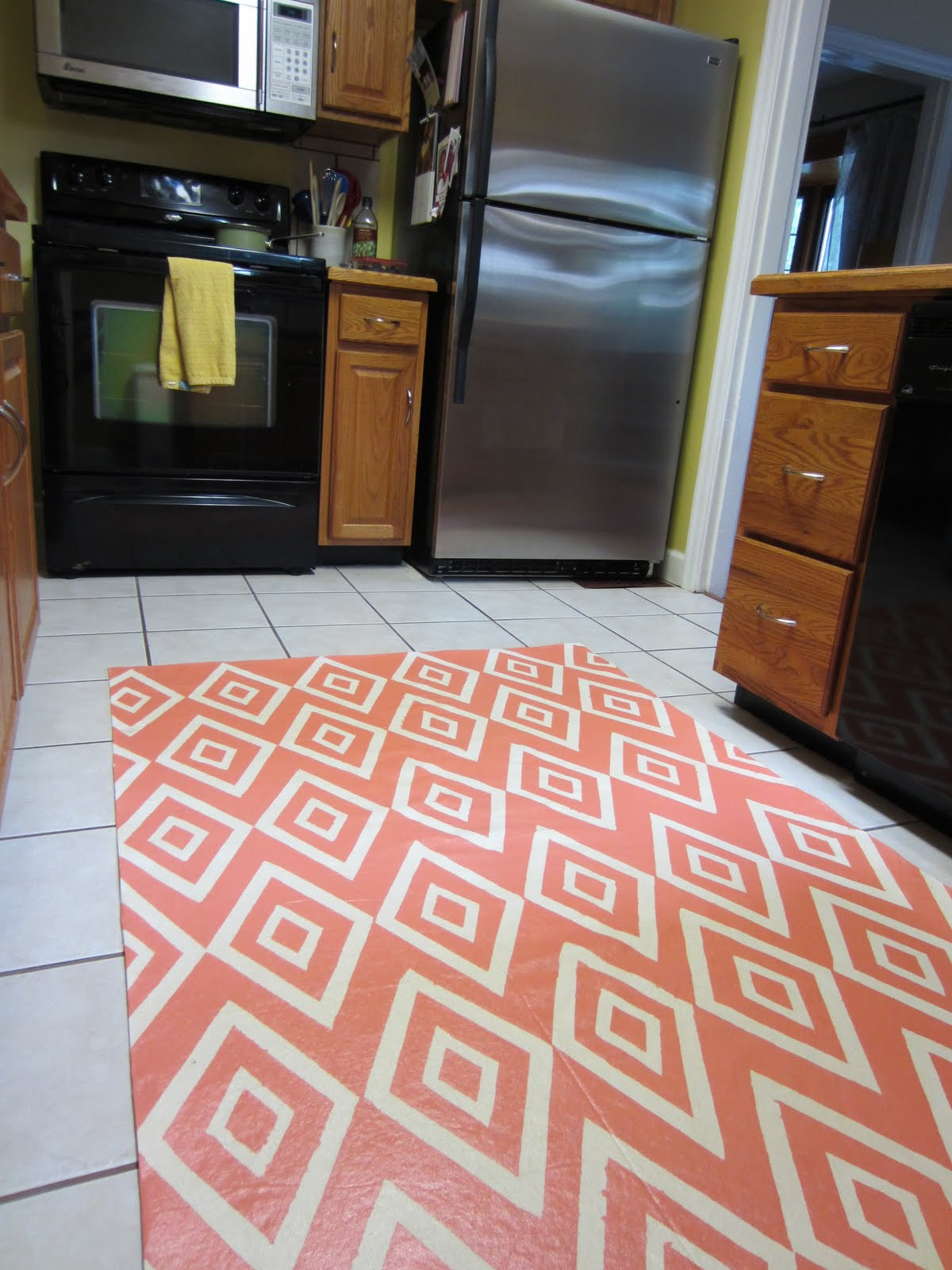 Kitchen Floor Cloth
 copy craft painted floor cloth