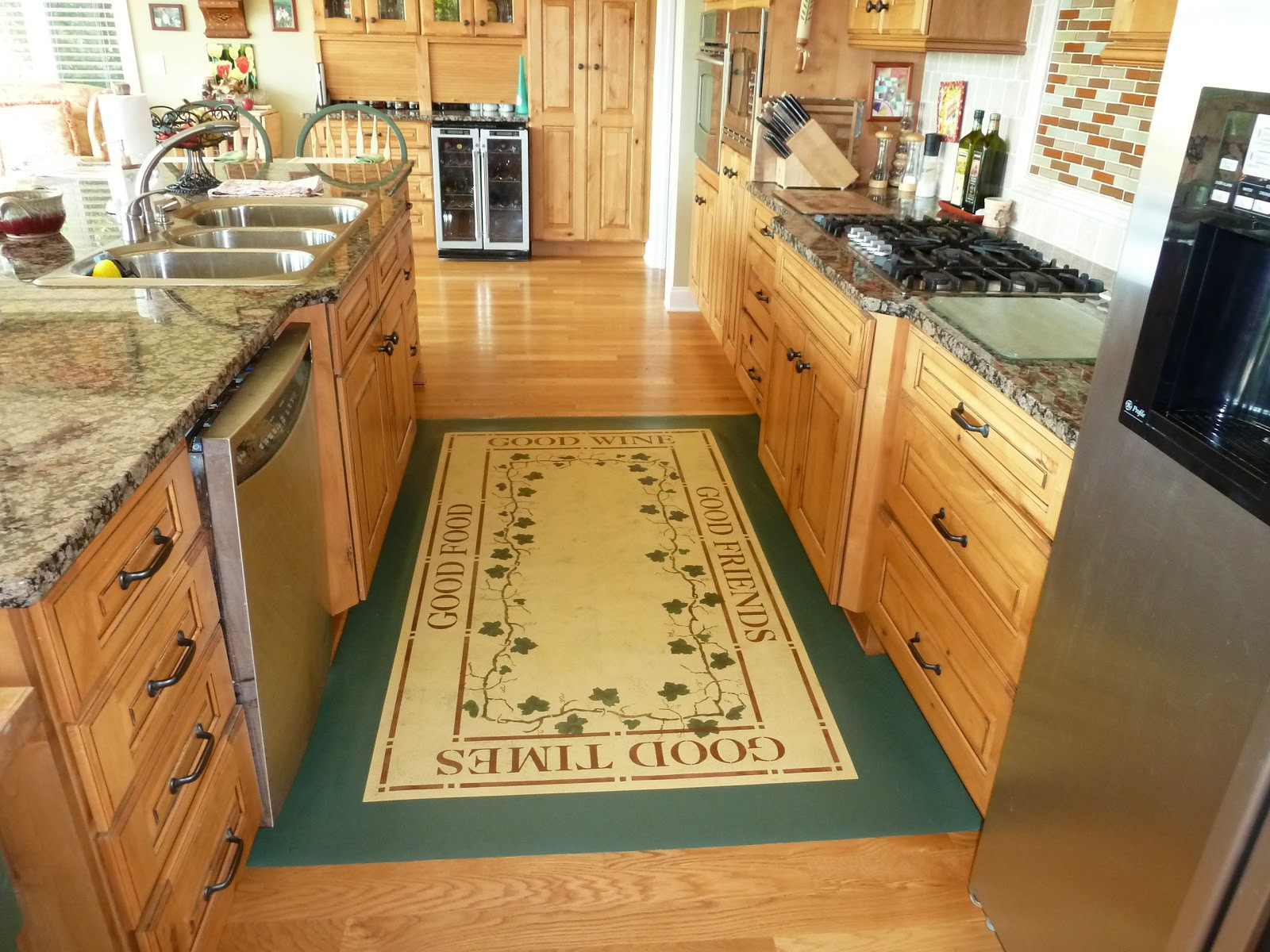 Kitchen Floor Cloth
 Quilts on the floor