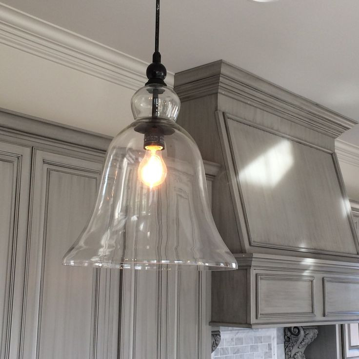Kitchen Hanging Lights Fixtures
 Kitchen Glass Bell Hanging Pendant Light in 2020