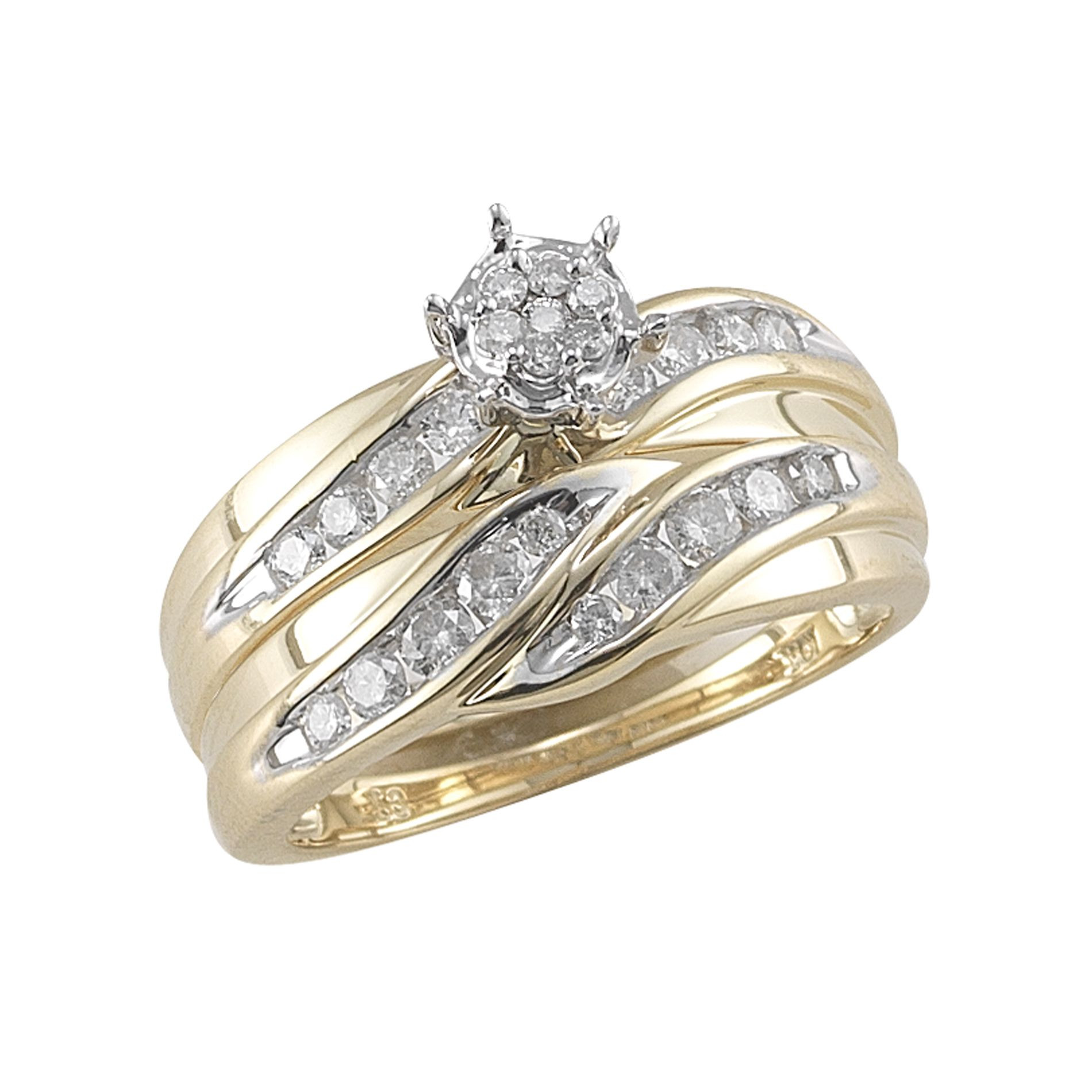 Kmart Wedding Ring Sets
 10Kt Yellow Gold 1 2Cttw Diamond Bridal Set