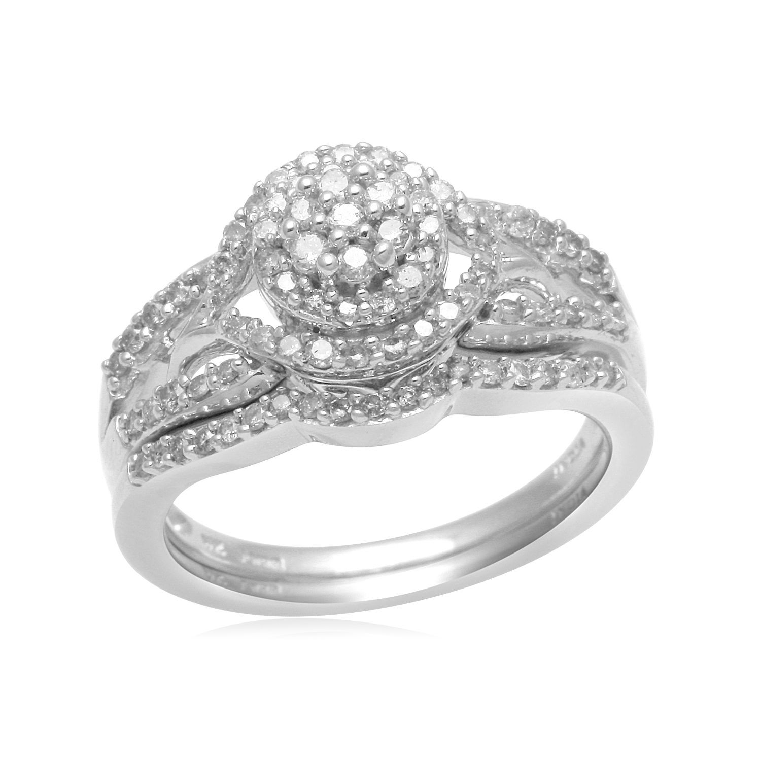 Kmart Wedding Ring Sets
 Eternal Treasures Sterling Silver 1 2ct Round Diamond