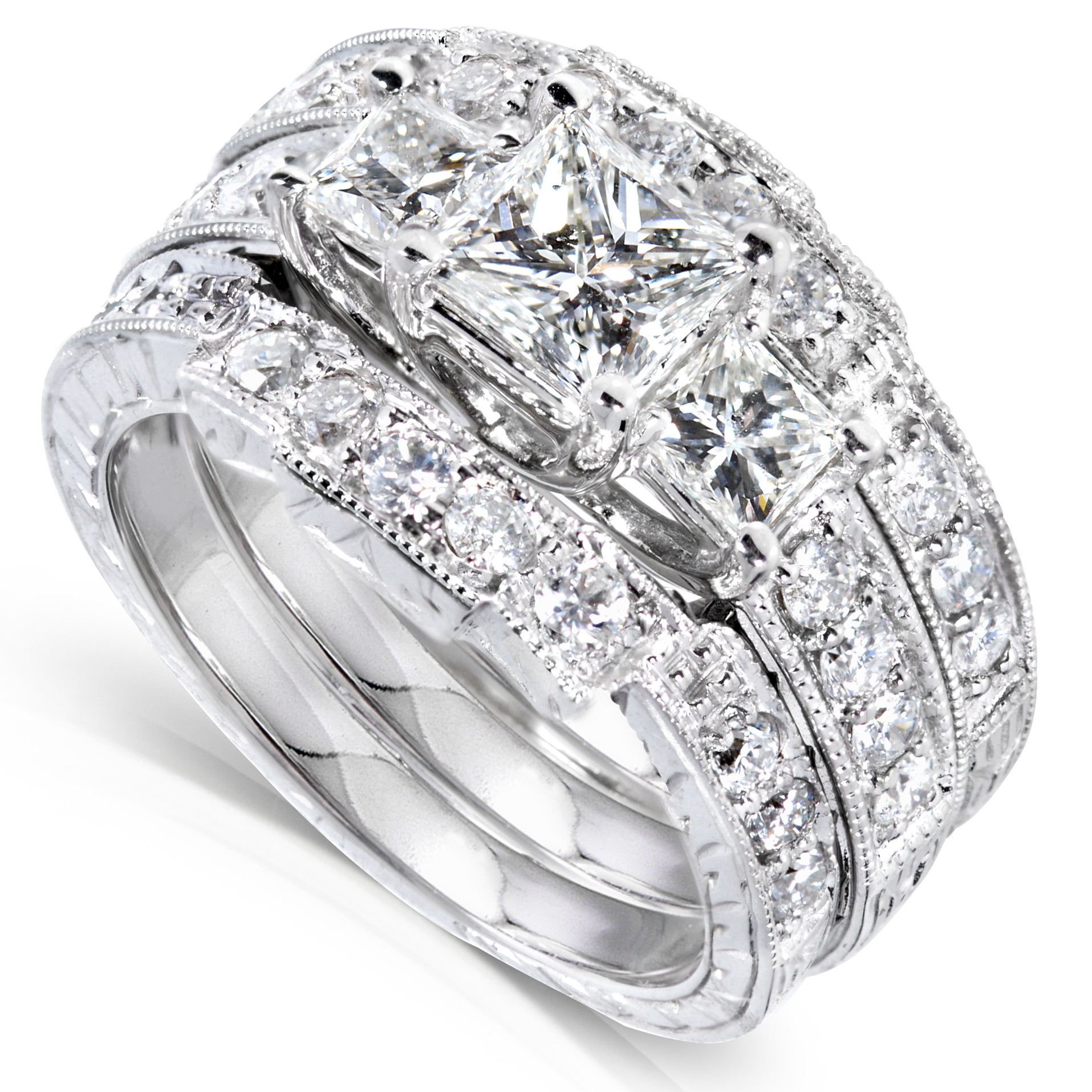Kmart Wedding Ring Sets
 Diamond Me Princess Diamond Wedding Ring Set 1 7 8 carats