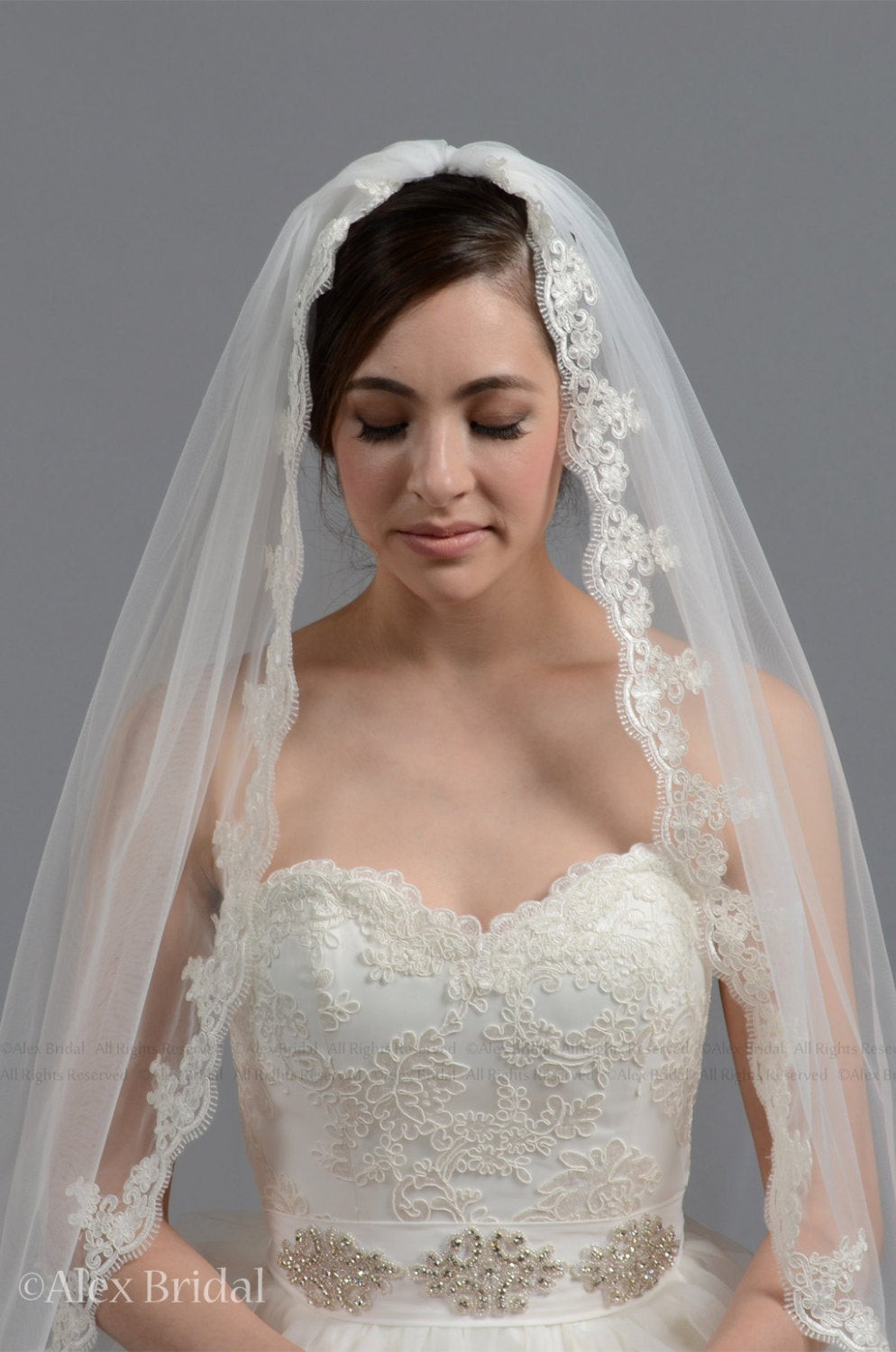 Lace Mantilla Wedding Veils
 wedding veil bridal veil mantilla veil elbow length veil