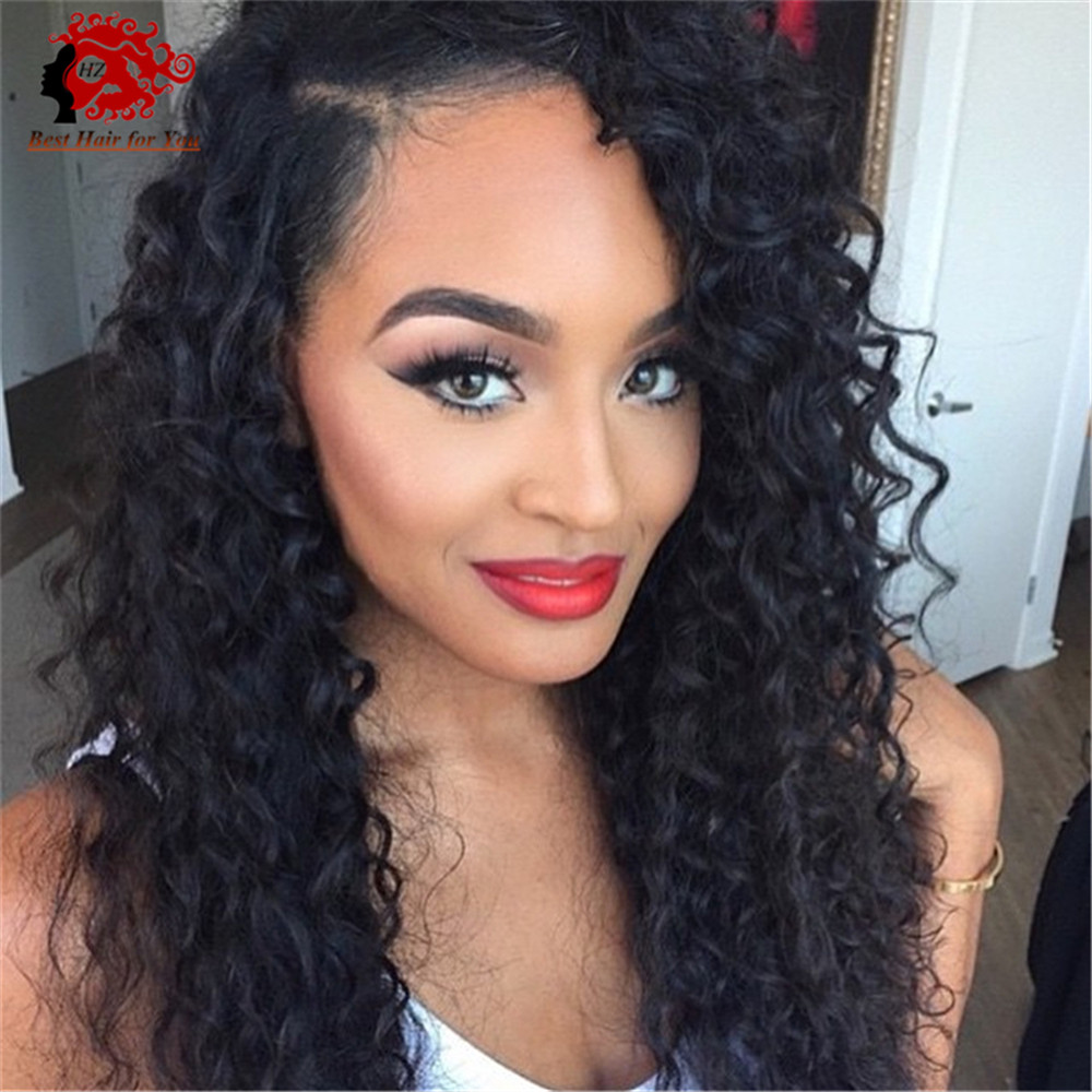 Lace Wig With Baby Hair
 Bbrazilian virgin curly full lace wigs with baby hair