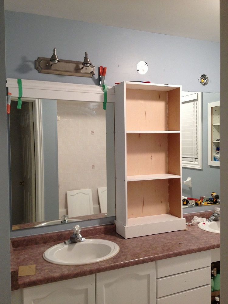 Large Bathroom Mirror Cabinet
 Bathroom Mirror redo to double framed mirrors and