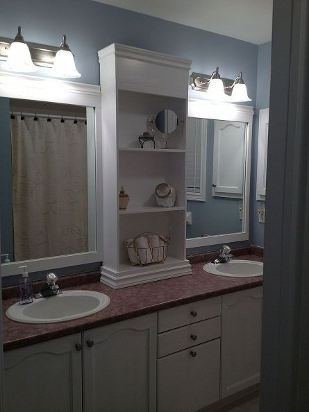 Large Bathroom Mirror Cabinet
 large bathroom mirror redo to double framed mirrors and