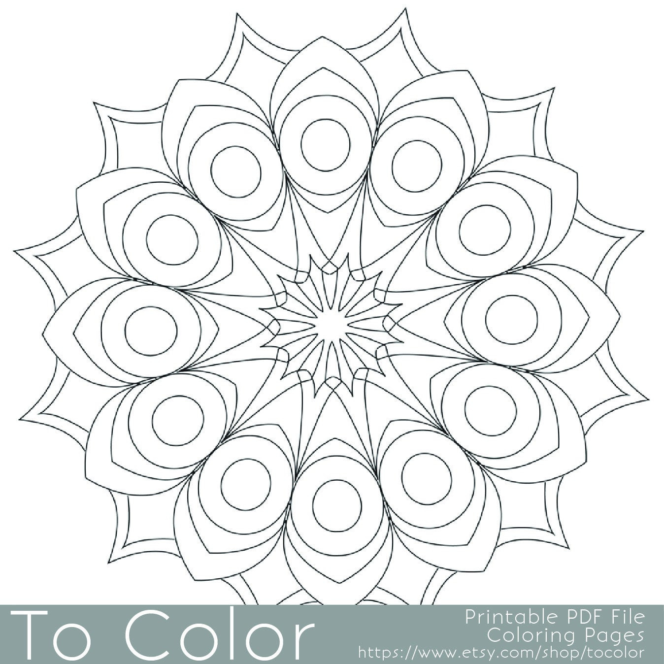 Large Coloring Pages For Adults
 Printable Circular Mandala Easy Coloring Pages for Adults Big