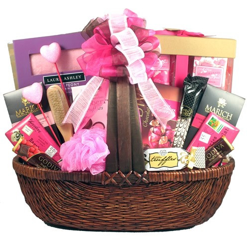 Large Gift Basket Ideas
 Pretty In Pink Valentine Gift Basket For Her