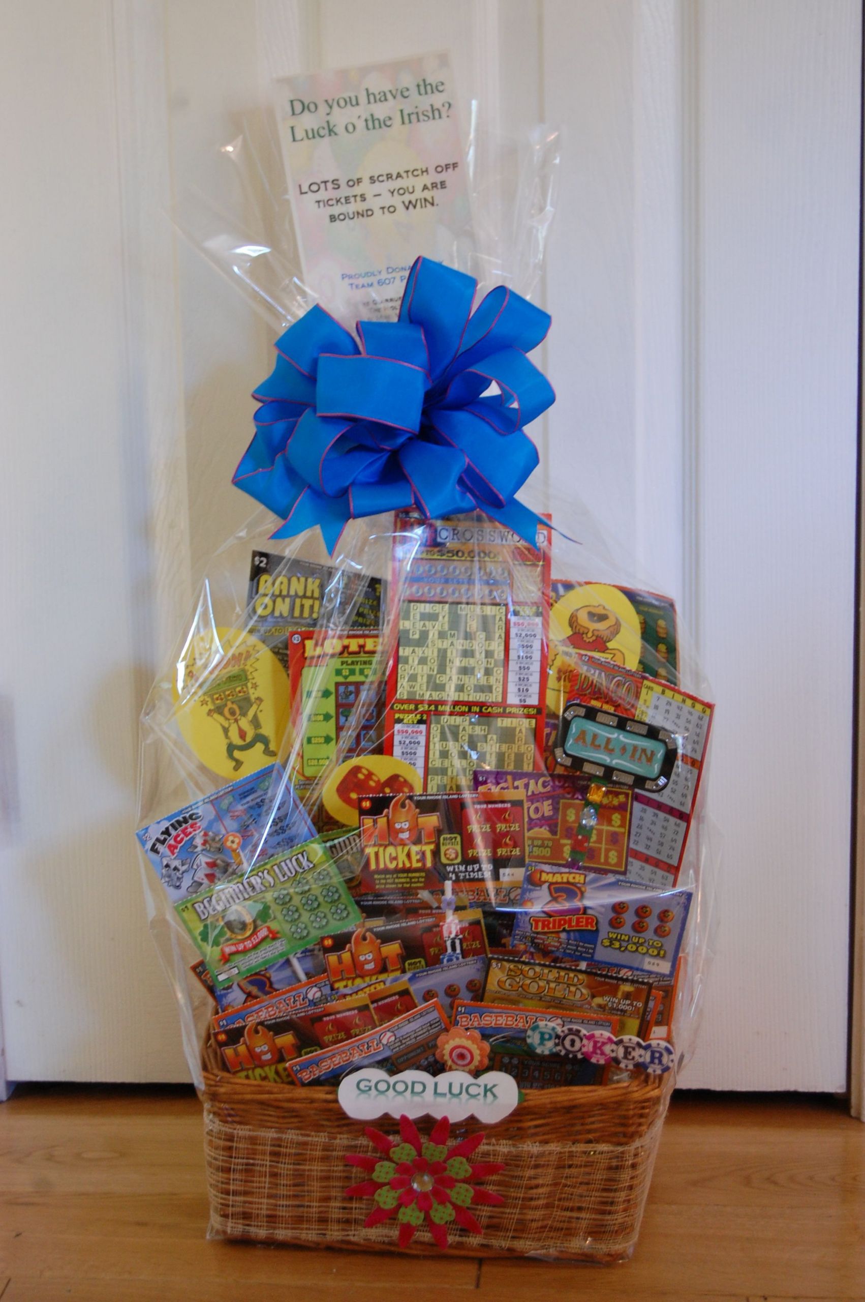 Large Gift Basket Ideas
 Lottery t basket Probably spent $25 on lottery tickets