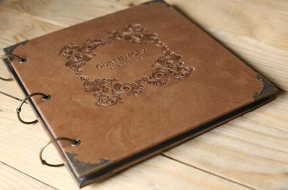 Large Wedding Guest Book
 Extra Leather Album Scrapbook Wedding Guest