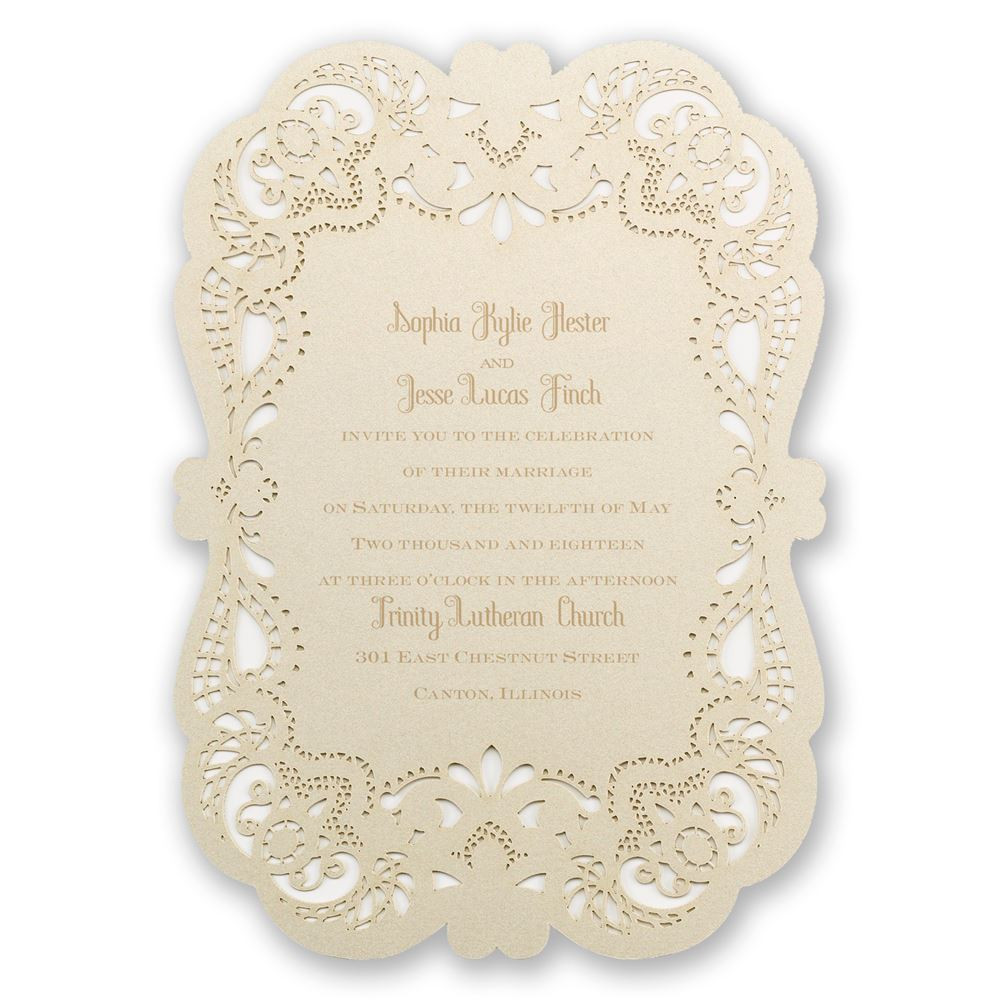 Laser Cut Lace Wedding Invitations
 Opulent Lace Laser Cut Invitation