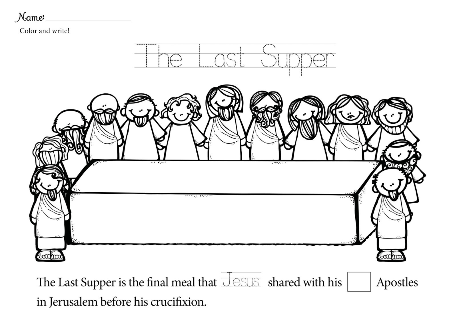 Last Supper Coloring Pages Printable
 The Constant Kindergartener Teaching Ideas and Resources