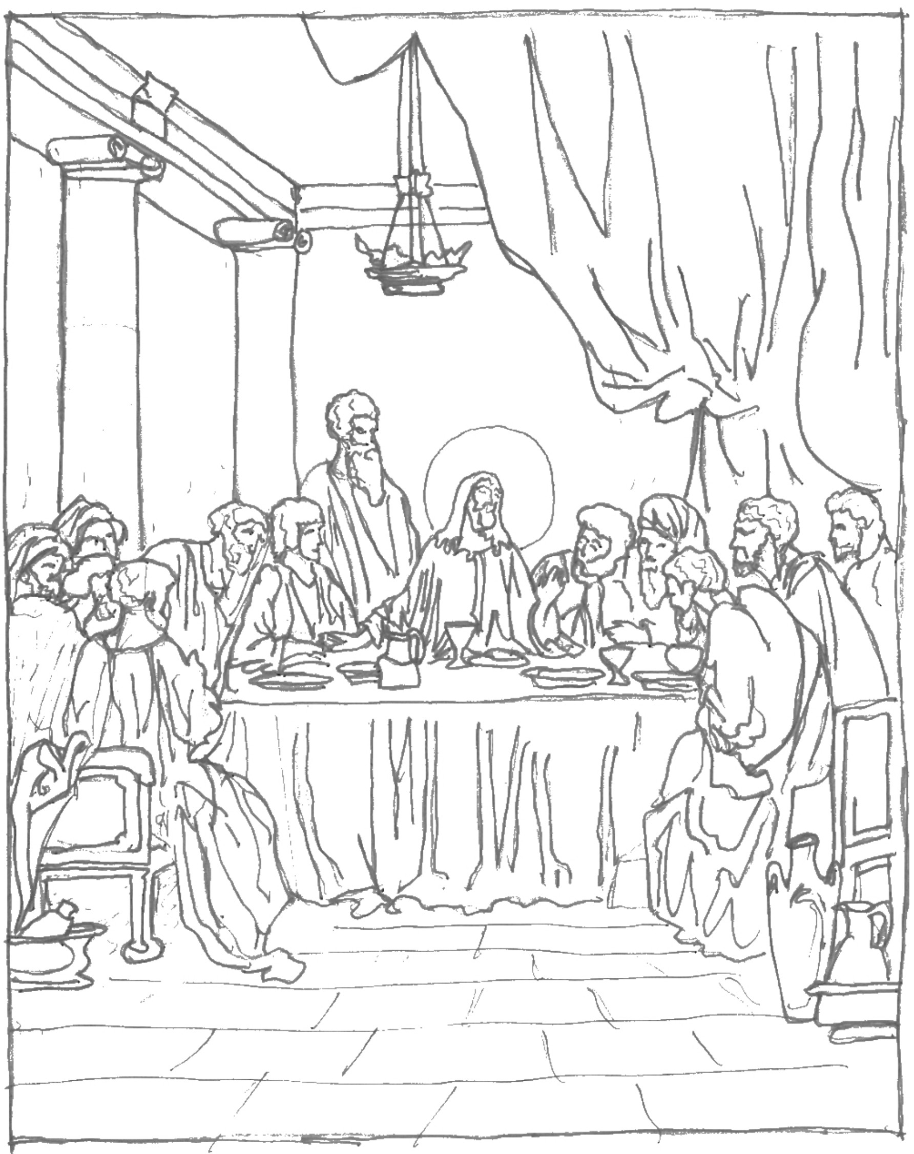 Last Supper Coloring Pages Printable
 Last Supper Coloring Page at GetColorings