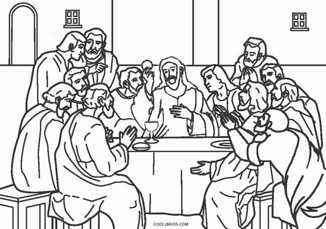 Last Supper Coloring Pages Printable
 Free Printable Jesus Coloring Pages For Kids