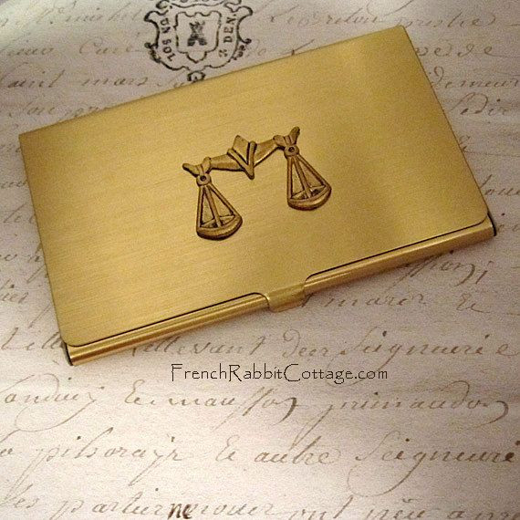 Law School Graduation Gift Ideas
 SCALES OF JUSTICE BUSINESS CARD CASE Accessory Gift for