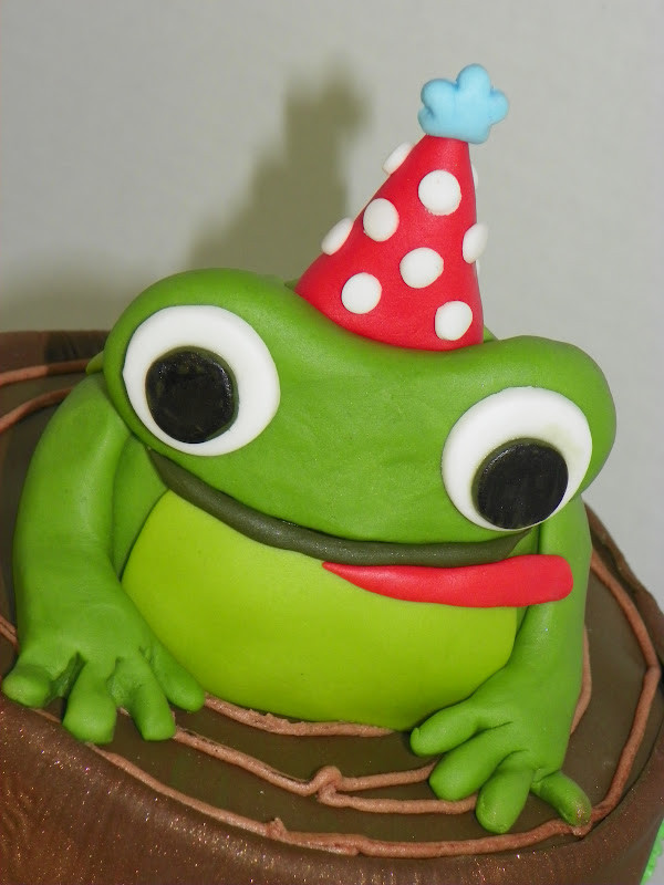 Leapfrog Birthday Cake
 Plumeria Cake Studio Leap Year Birthday Frog Cake and Cookies