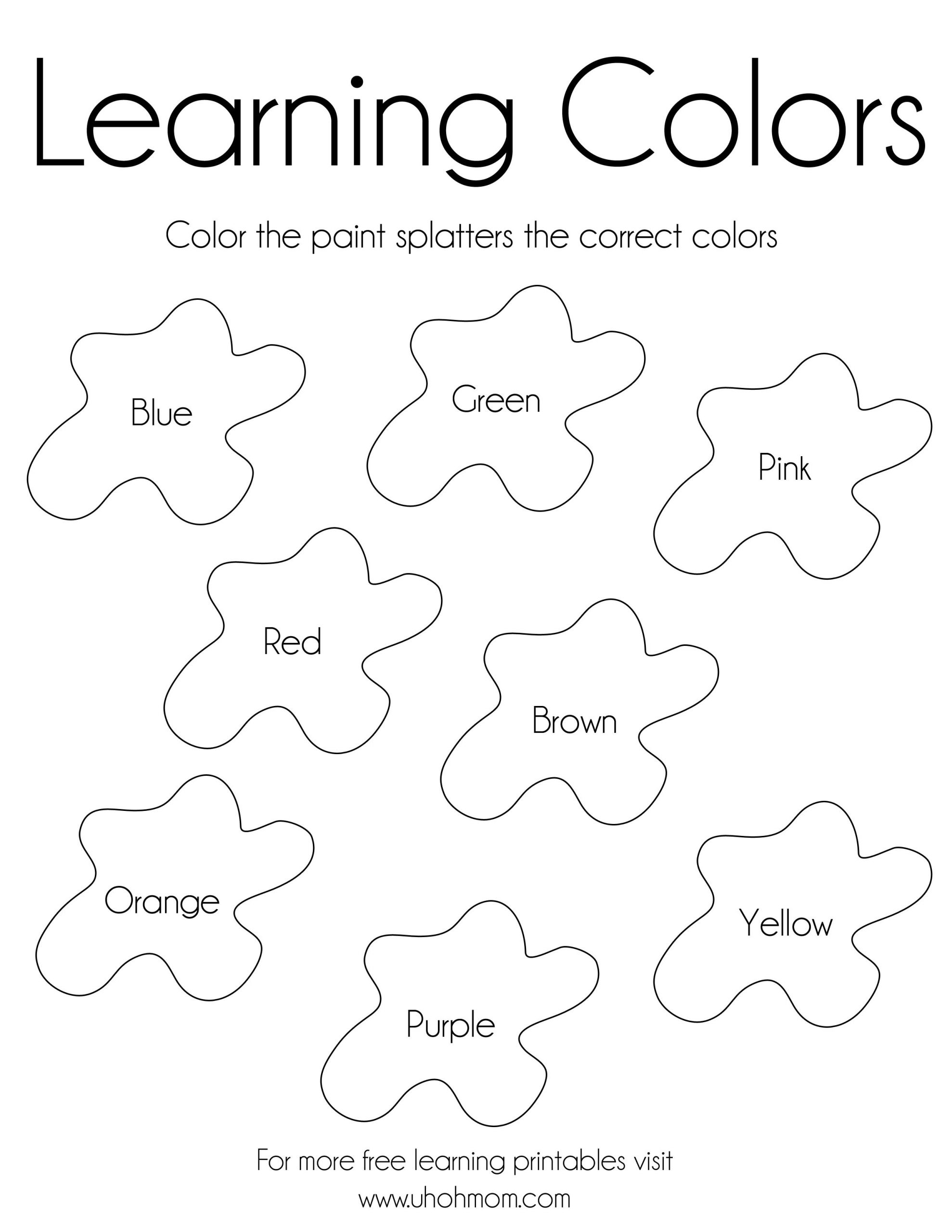 Learning Coloring Pages For Toddlers
 Learning Colors Free Printable – Uh Oh Mom