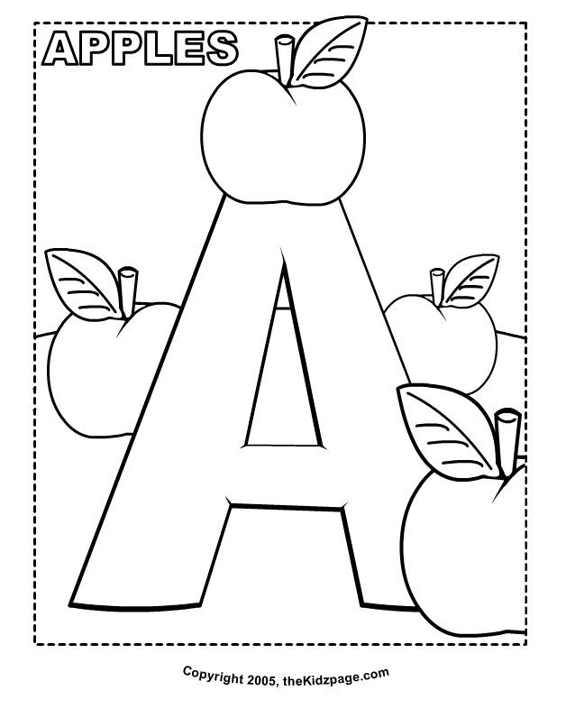 Letter A Coloring Pages For Toddlers
 A is for Apples Free Coloring Pages for Kids Printable