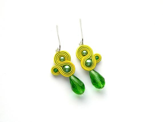 Lime Green Earrings
 Lime green earrings lime green jewelry lime green boho boho