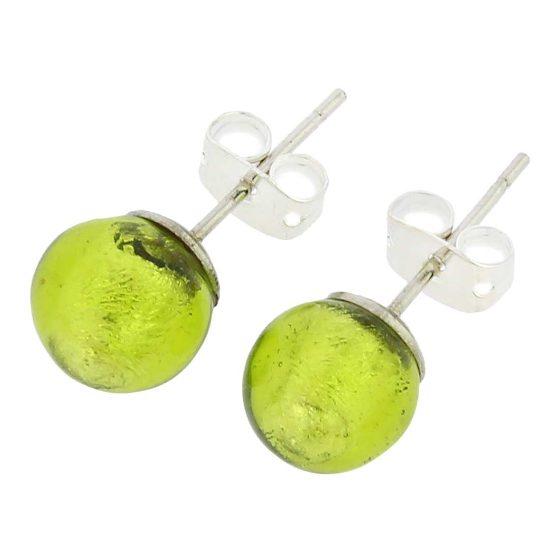 Lime Green Earrings
 Murano Earrings