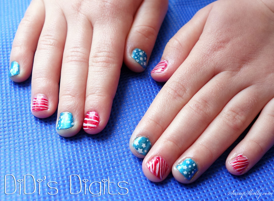 Little Girl Nail Designs
 little girl memorial day 4th of july nail art red white