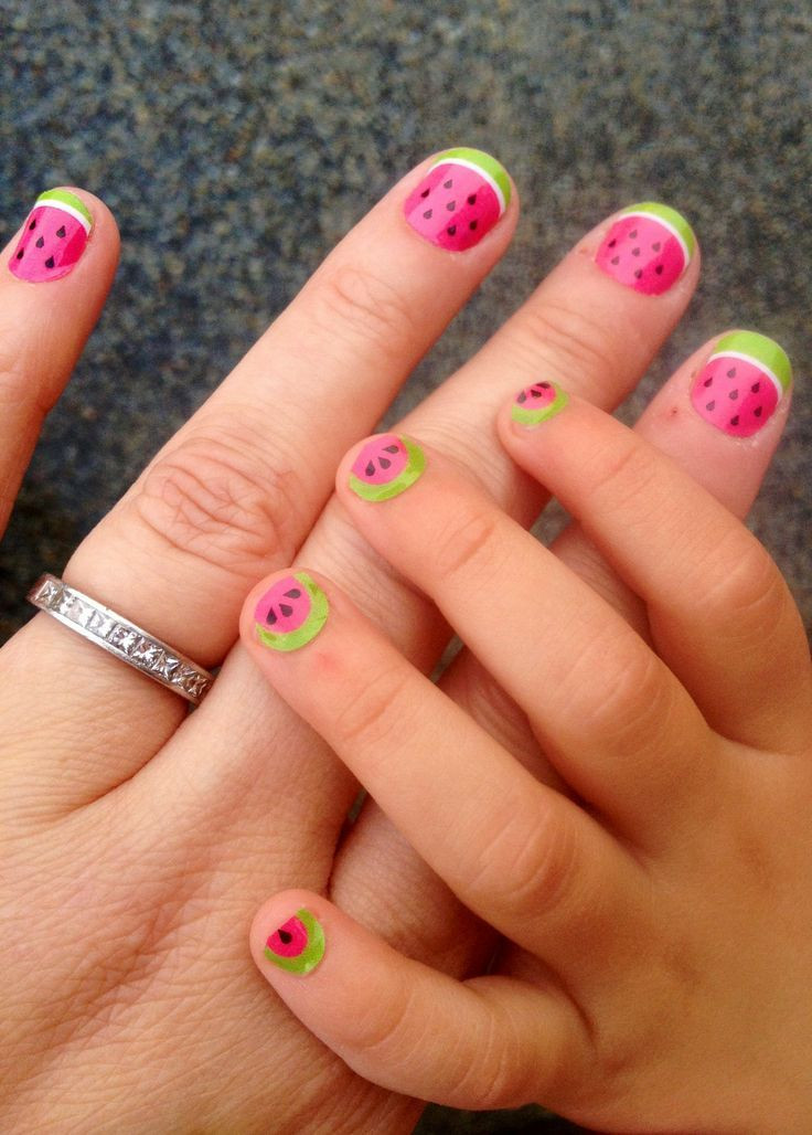 Little Girl Nail Designs
 Beauty Kunstige nagellak voor kinderen watermelon nails