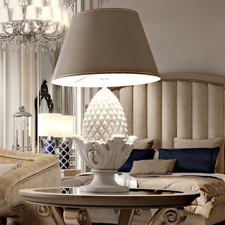 Living Room Lamp Tables
 Amazing Engraved White Wooden Table Lamp For Elegant