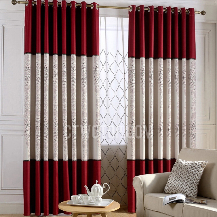 Living Room Red Curtains
 Red and White Bedroom Curtains Buyloxitane