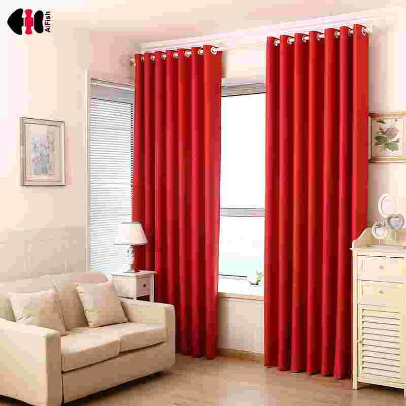 Living Room Red Curtains
 Red Curtains Pure Black Blockout Curtains French Curtain