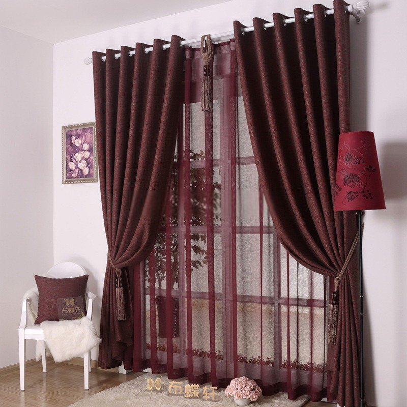 Living Room Red Curtains
 Bedroom or Living Room Decorative Dark red curtains
