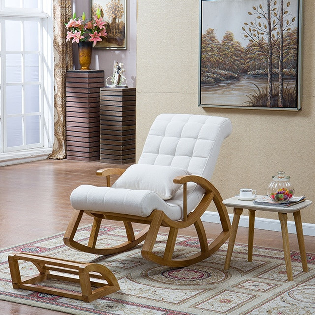 Living Room Rocking Chairs
 Wood Rocking Chair Glider Rocker And Ottoman Set Living