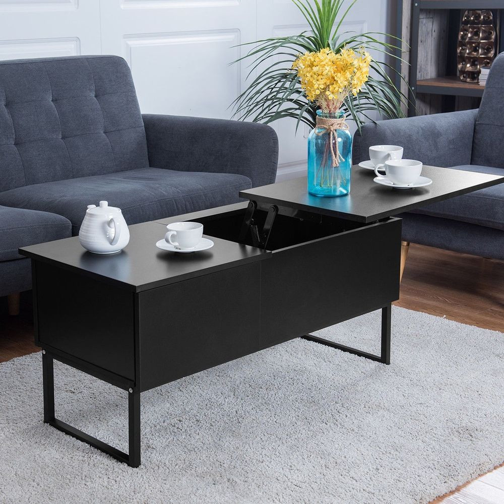 Living Room Table With Storage
 Wood Rectangular Lift Top Storage Coffee Table Shelf