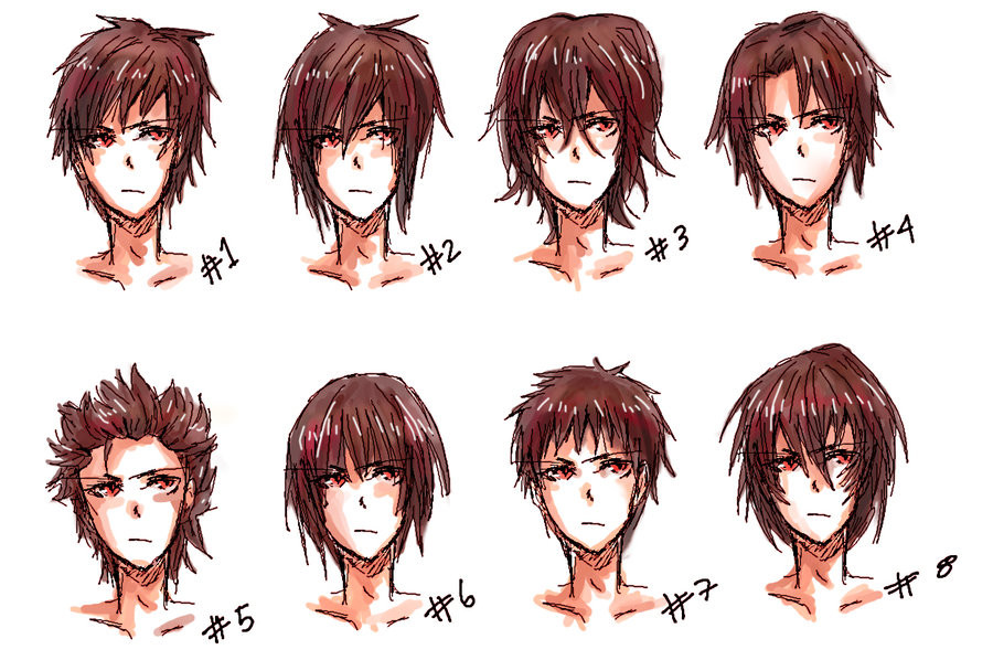 Long Male Anime Hairstyles
 Cabelos