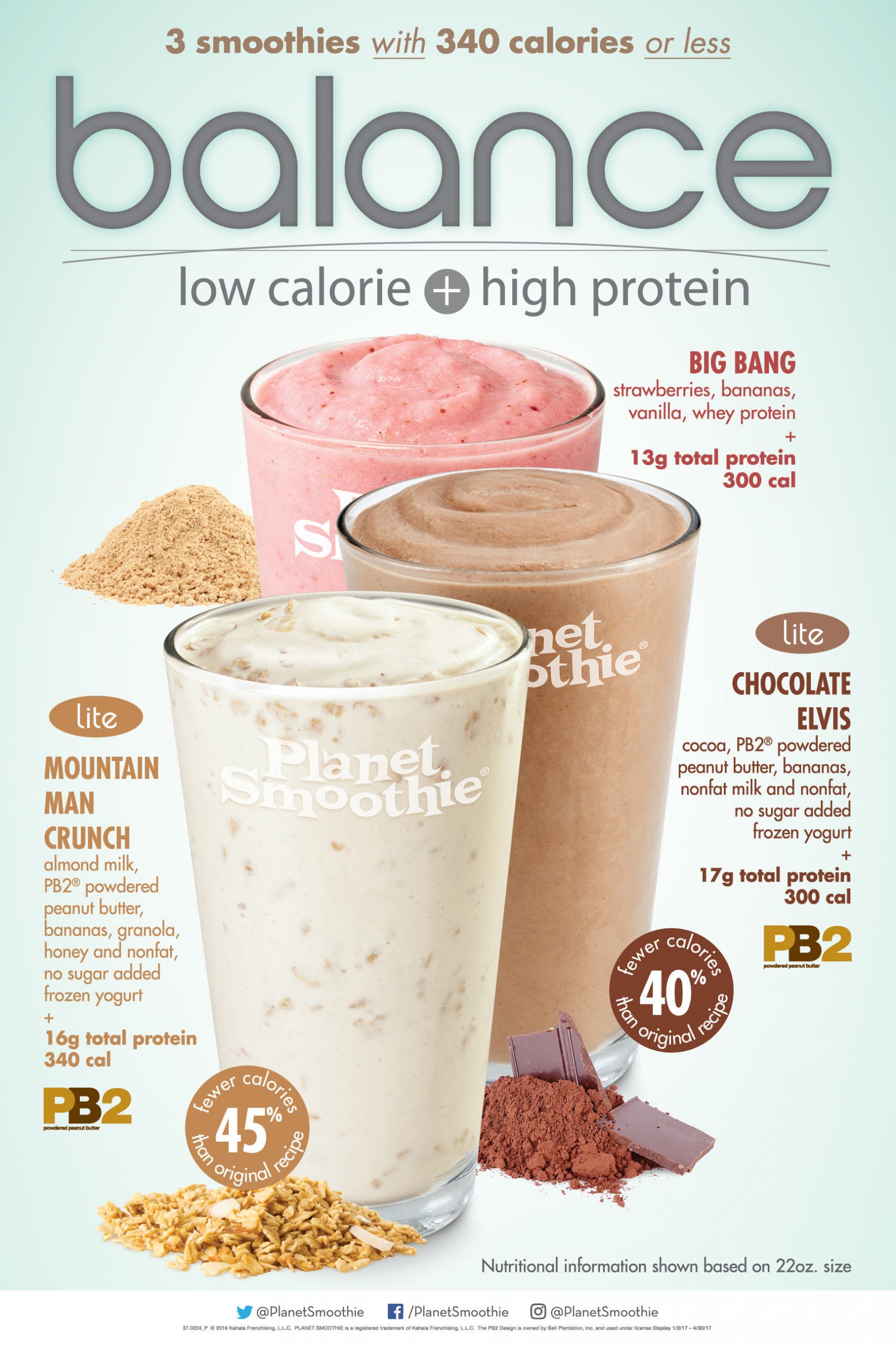 Low Cal Smoothies
 Planet Smoothie Features Three Low Calorie High Protein