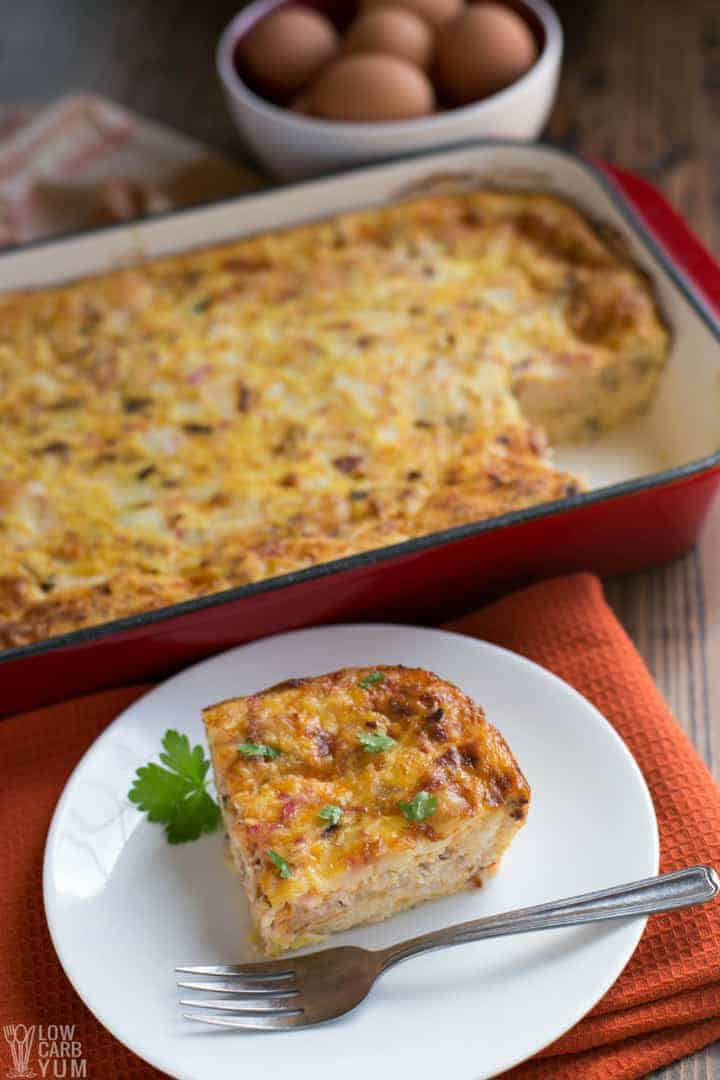 Low Carb Brunch Recipes
 Low Carb Breakfast Casserole with Bacon to Make Ahead
