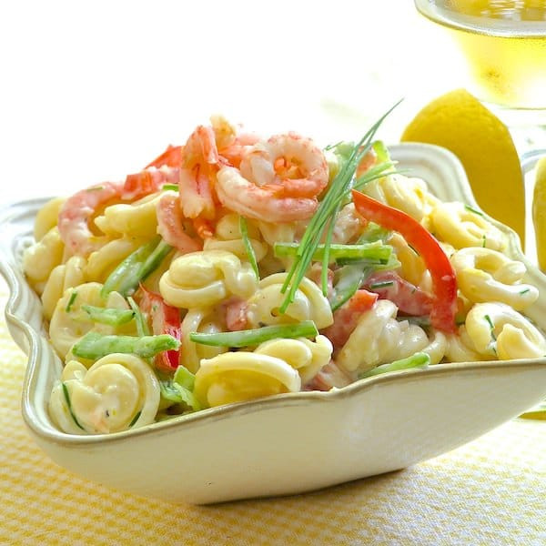 Low Fat Pasta Salad
 Lemon Shrimp Pasta Salad with a creamy low fat yogurt