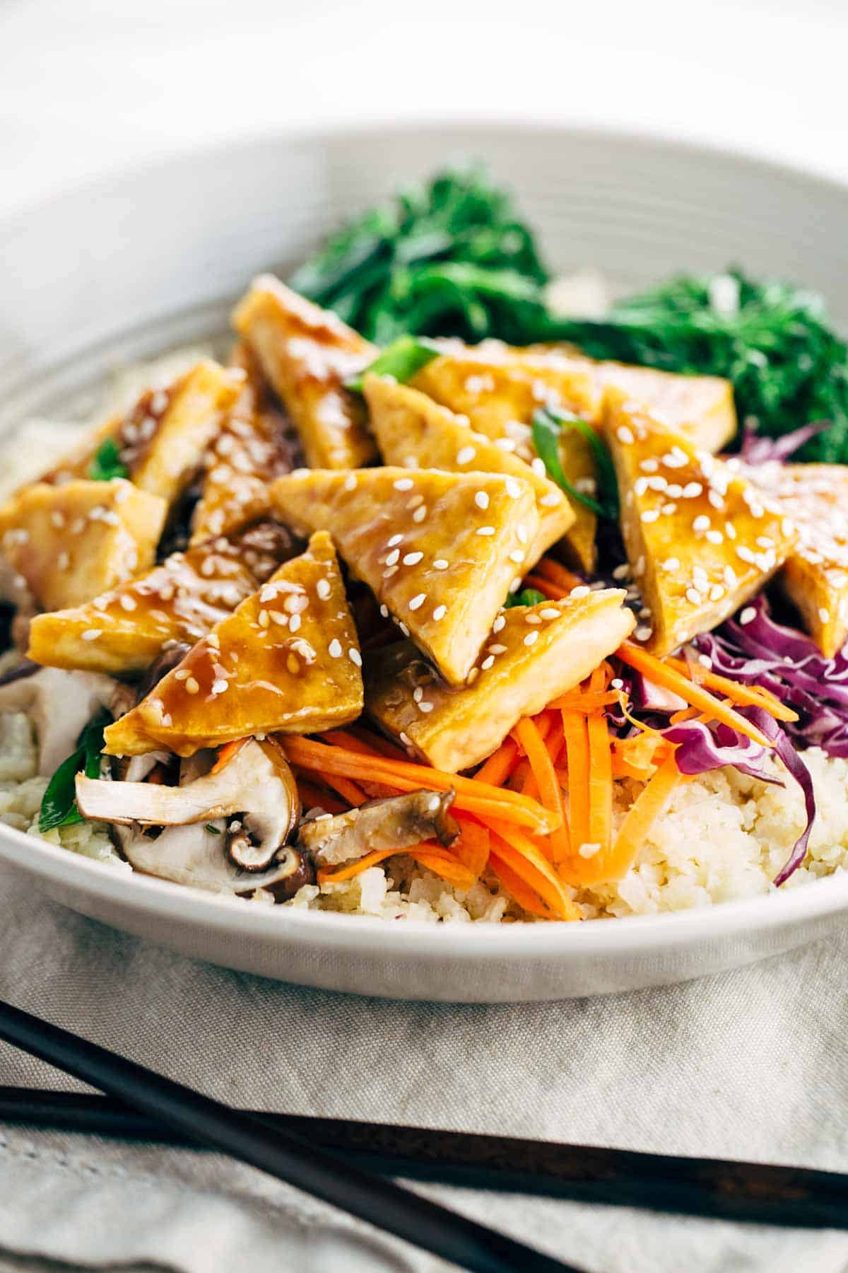 Low Fat Tofu Recipes
 Healthy Teriyaki Tofu Bowl with Cauliflower Rice