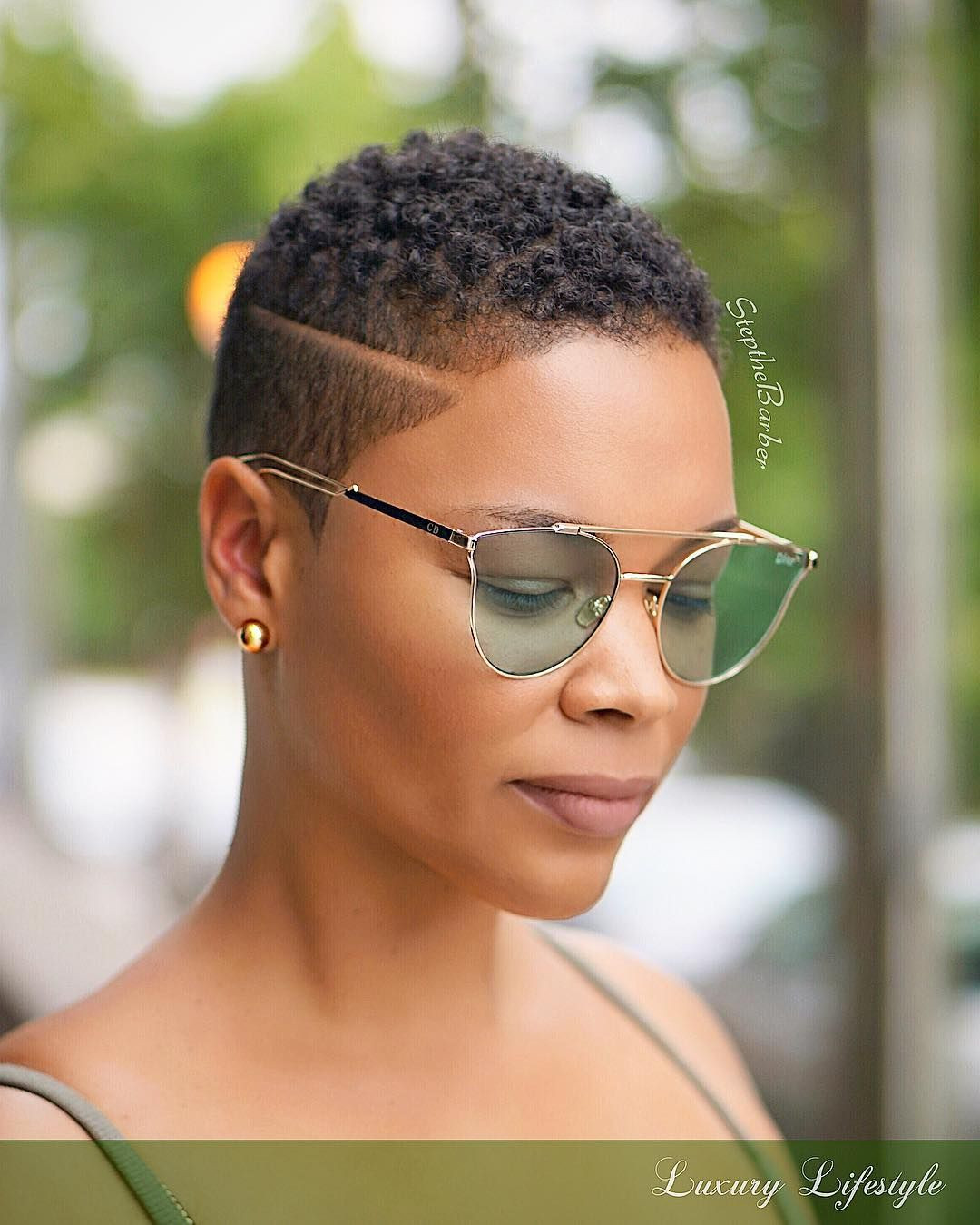 Low Haircuts For Black Females
 Tapered haircut with a disconnected side part TWA black