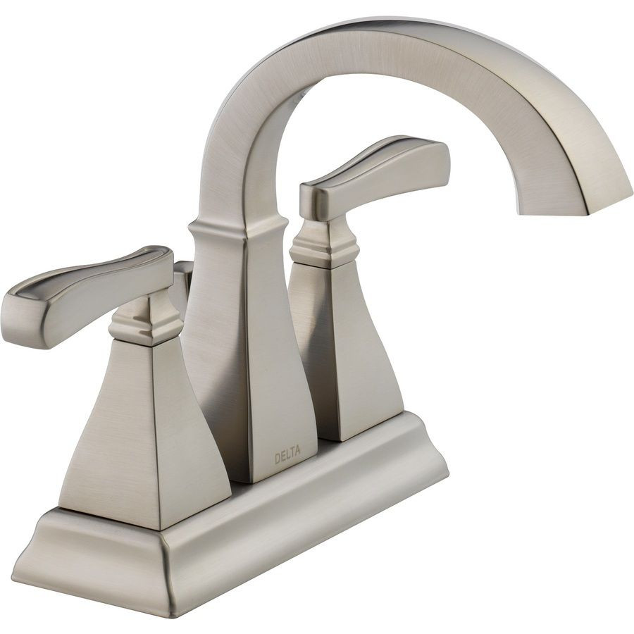 Lowes Bathroom Sinks And Faucets
 Delta Olmsted Spotshield Brushed Nickel 2 Handle 4 in